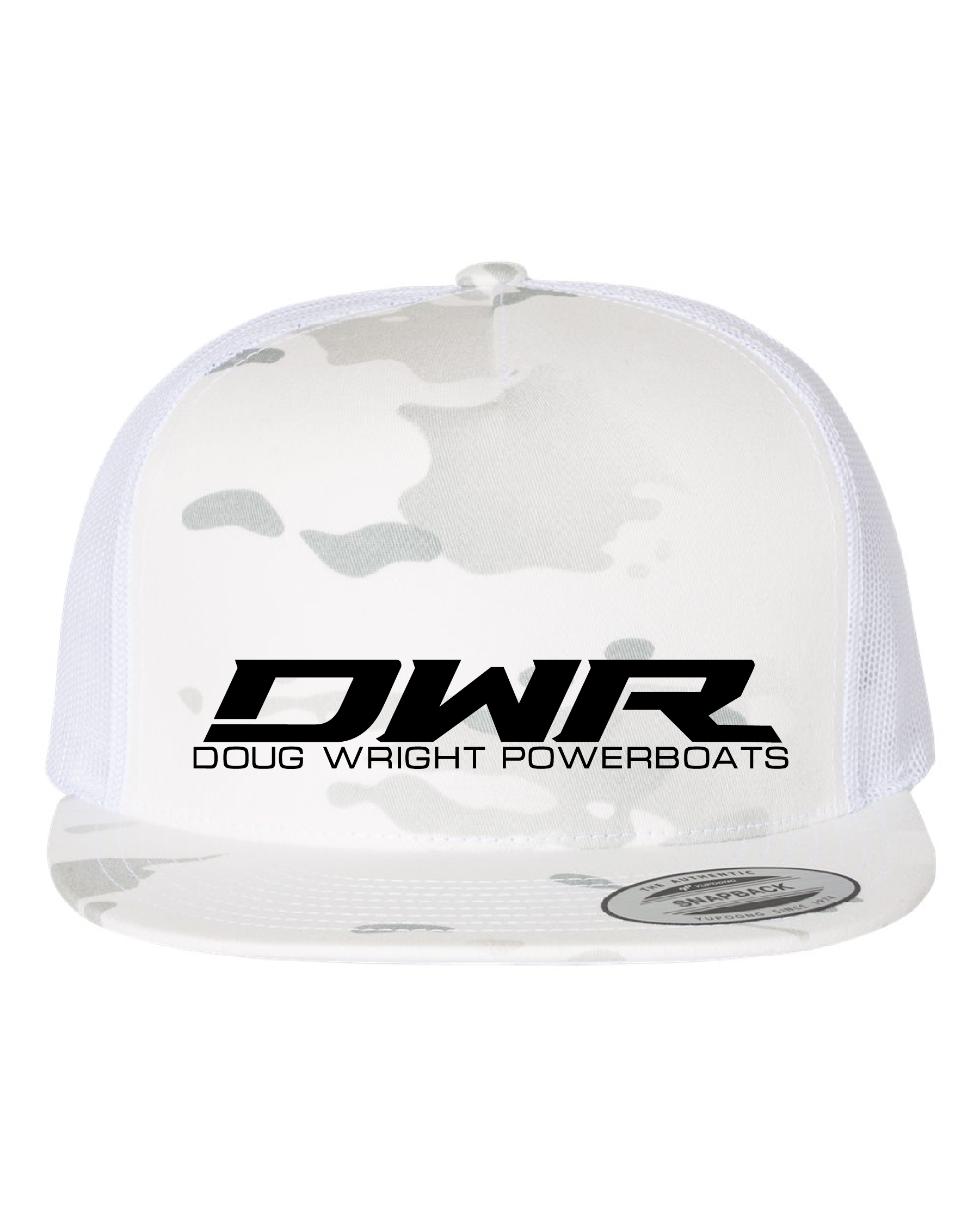 DWR MultiAlpine/White Flatbill Trucker Hat