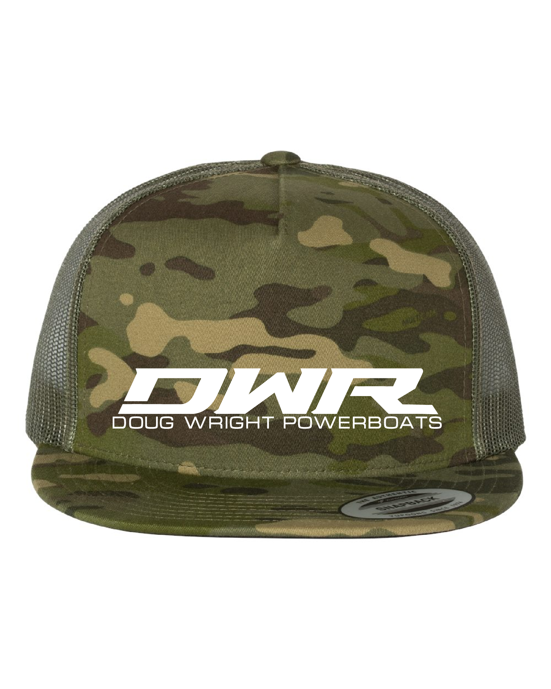 DWR MultiGreen/White Flatbill Trucker Hat