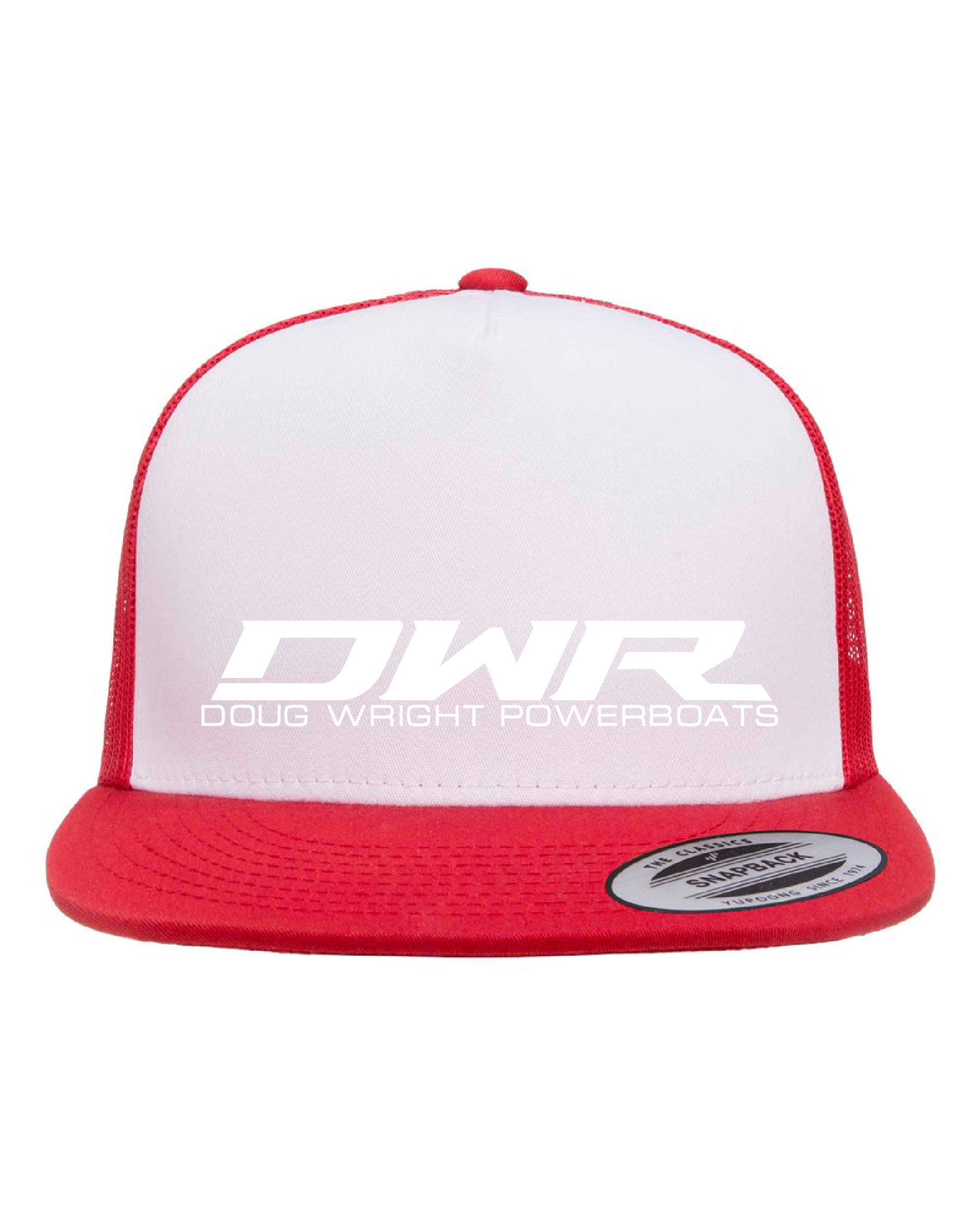 DWR Red/White Flatbill Trucker Hat