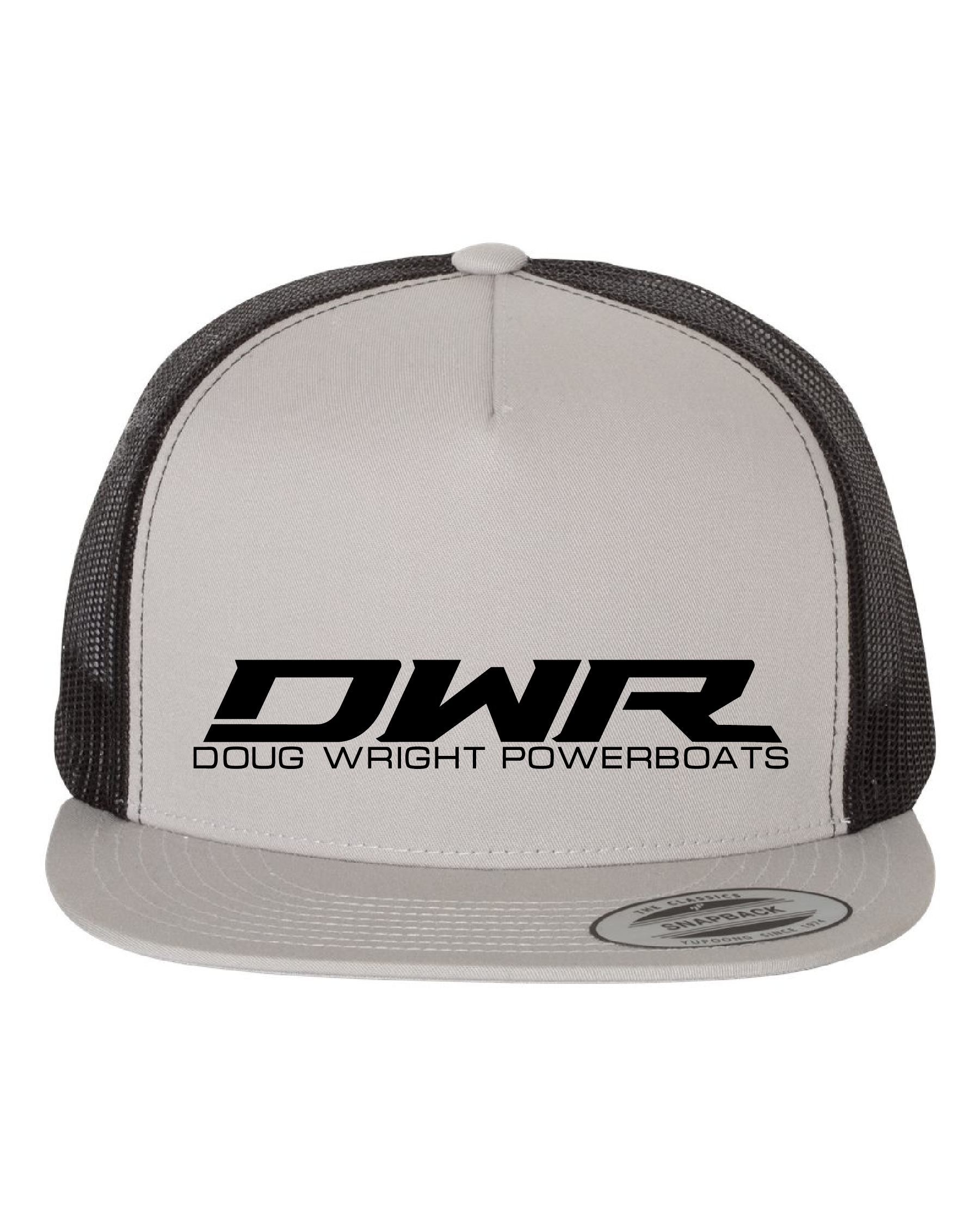 DWR Silver/Black Flatbill Trucker Hat
