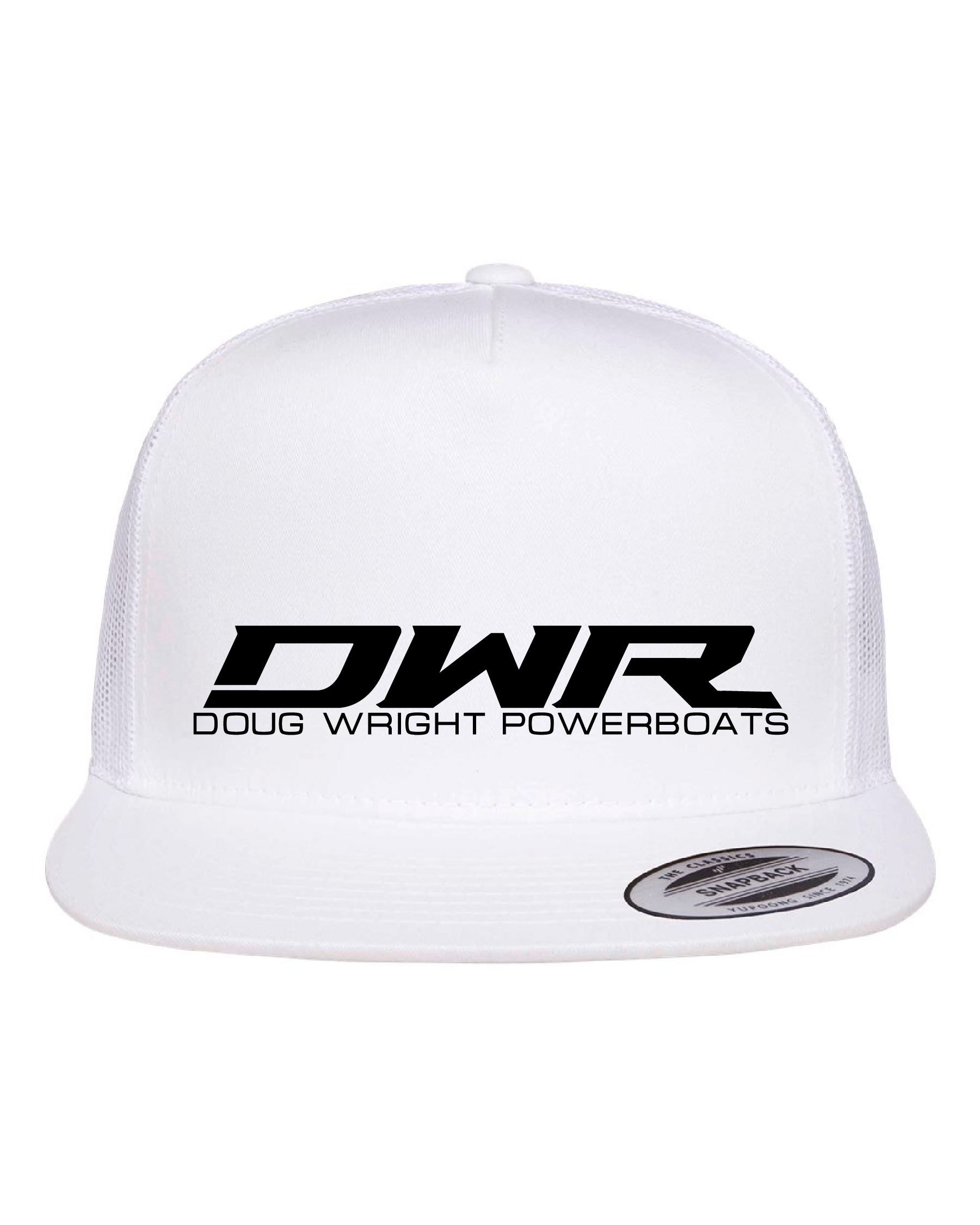 DWR White/Black Flatbill Trucker Hat